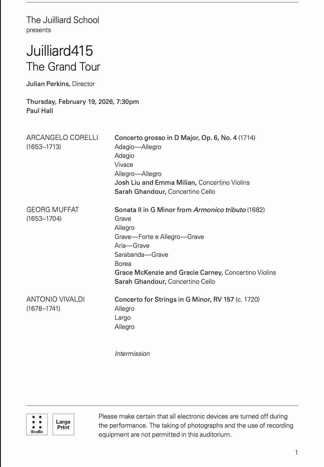 Juilliard415 — The Grand Tour